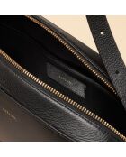 Zwarte leren schoudertas van Agathe - 236 x 161 x 55 mm