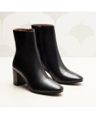 Léna zwarte leren laarzen - Hak: 6,8 cm