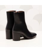 Léna zwarte leren laarzen - Hak: 6,8 cm