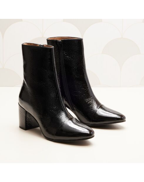 Léna zwarte lakleren laarzen - Hak: 6,8 cm