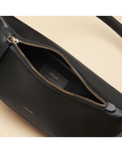 Bandolera de piel Pia negra - 310 x 136 x 80 mm