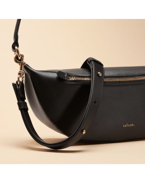 Bandolera de piel Pia negra - 310 x 136 x 80 mm