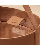 Sac seau Diane en cuir cognac - 26,2x25,7x12 cm