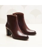 Braune Ava-Lederstiefel - Absatz: 7 cm