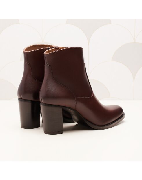 Braune Ava-Lederstiefel - Absatz: 7 cm