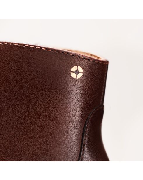 Braune Ava-Lederstiefel - Absatz: 7 cm