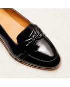 Mocassins en cuir verni Camélia noirs