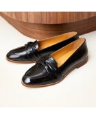 Mocassins en cuir verni Camélia noirs
