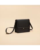 Anita zwarte leren schoudertas - 200 x 162 x 55 mm