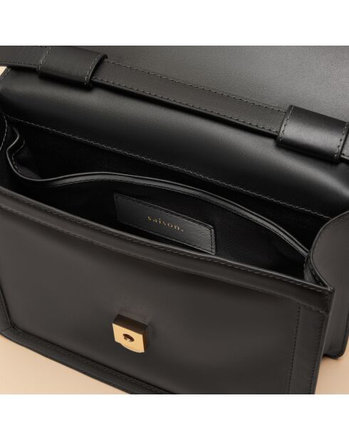 Anita zwarte leren schoudertas - 200 x 162 x 55 mm