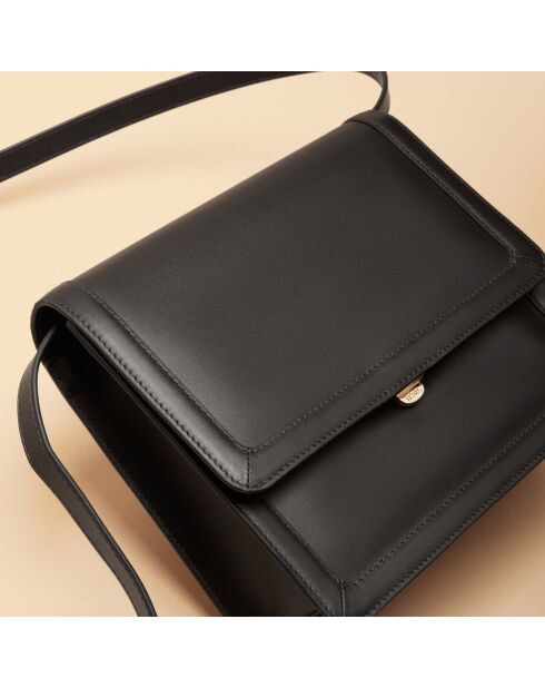 Anita zwarte leren schoudertas - 200 x 162 x 55 mm