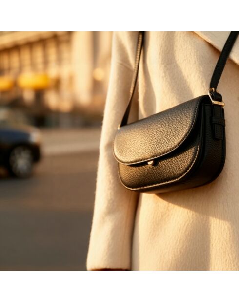 Bandolera de piel Bea negra - 200 x 119 x 39 mm