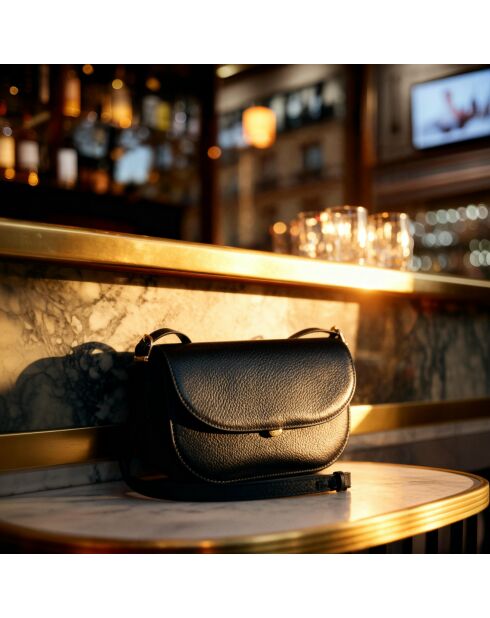 Bandolera de piel Bea negra - 200 x 119 x 39 mm