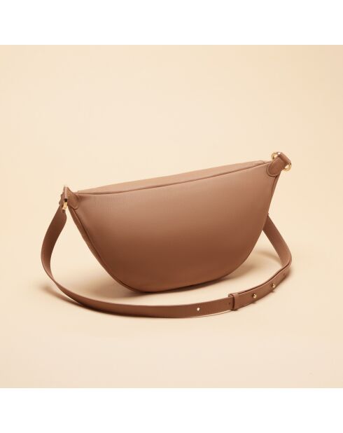 Sac banane Cora en cuir noisette - 36,2x18x5 cm
