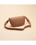Sac banane Claudia en cuir noisette - 27,2x15,2x5 cm