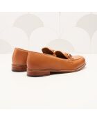 Mokassins aus Leder mit Kamelblütenmotiv