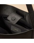 Sac seau Diane en cuir noir - 26,2x25,7x12 cm