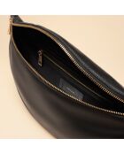 Sac banane Cora en cuir noir - 36,2x18x5 cm