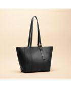 Sac cabas Magda en cuir noir - 28,5x27x13 cm