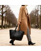 Sac cabas Magda en cuir noir - 28,5x27x13 cm