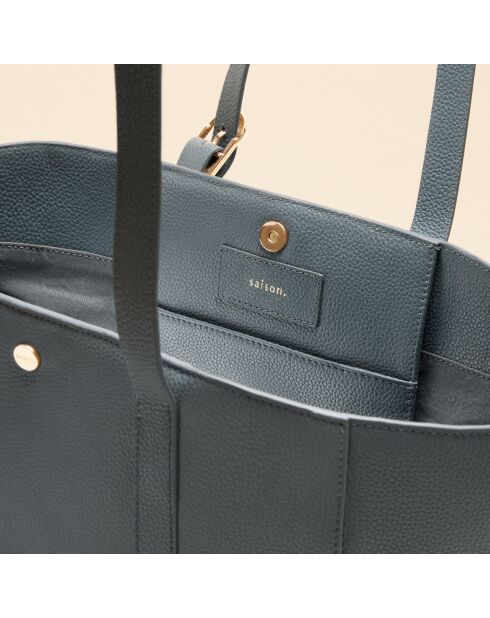 Sac cabas Magda en cuir neptune - 28,5x27x13 cm