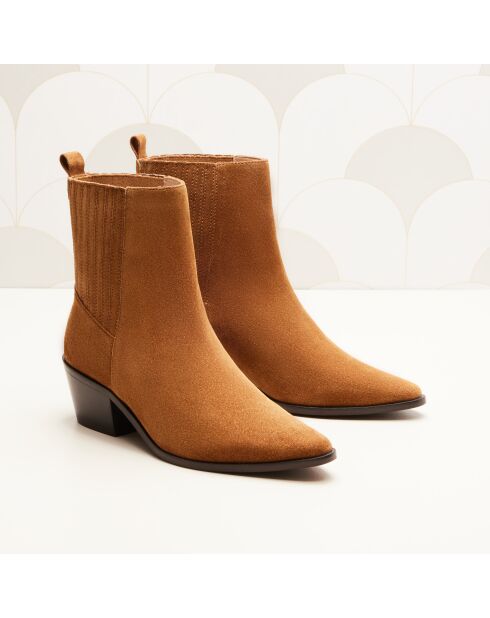 Botas Lucile de gamuza camel