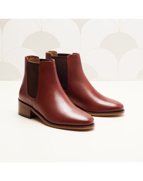 Chelsea en cuir Chloé marron