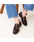 Mokassins Anna aus dunkelbraunem Leder