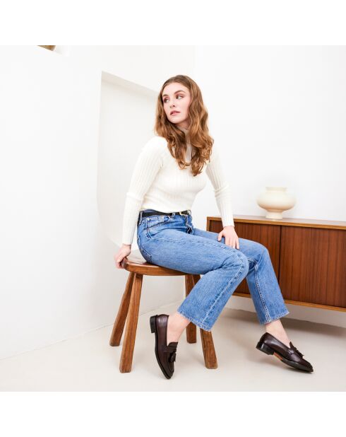 Mokassins Anna aus dunkelbraunem Leder