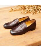 Dunkelbraune Elise Leder-Mokassins