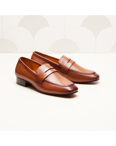 Mocasines Elise de piel camel