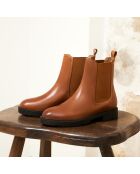 Chelsea en cuir Isaure camel