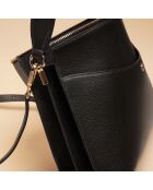 Maud zwarte leren schoudertas - 340 x 236 x 76 mm