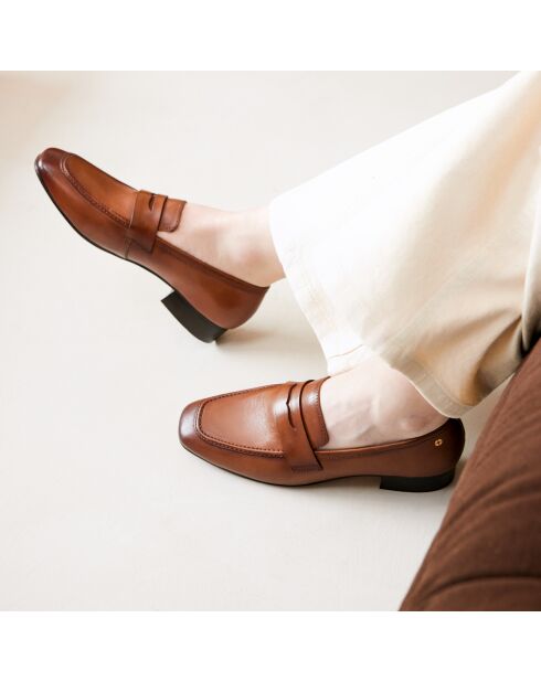 Mocasines Elise de piel camel