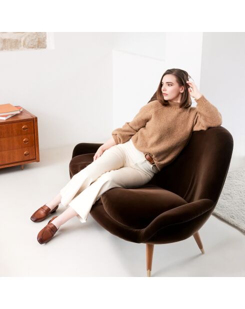 Mocasines Elise de piel camel