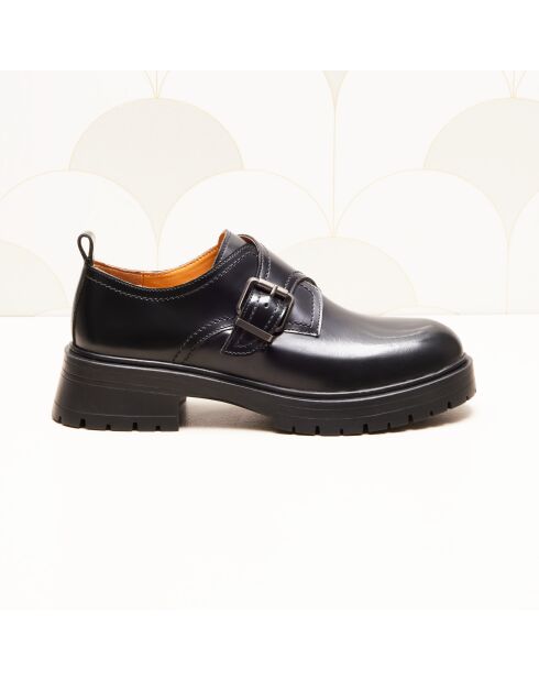 Derbies à boucle en cuir Izia noires