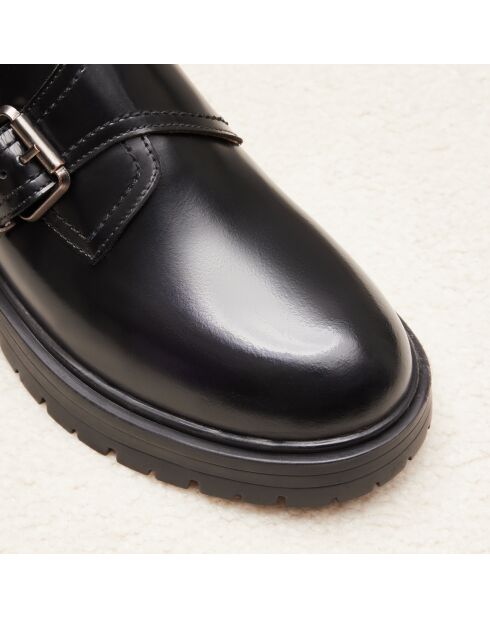 Derbies à boucle en cuir Izia noires
