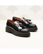 Fiona zwarte leren instappers