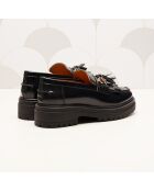 Fiona zwarte leren instappers