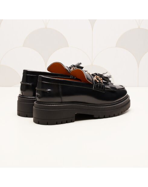 Fiona zwarte leren instappers