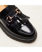 Fiona zwarte leren instappers