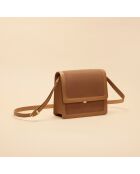 Anita schoudertas van hazelnootleer - 200 x 162 x 55 mm