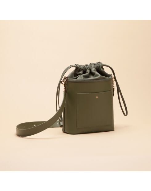 Sac seau Gwen en cuir argile - 21x20,4x9,7 cm