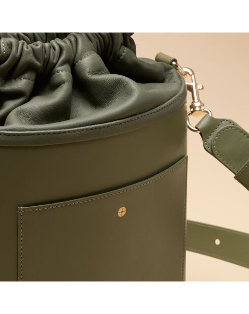 Sac seau Gwen en cuir argile - 21x20,4x9,7 cm