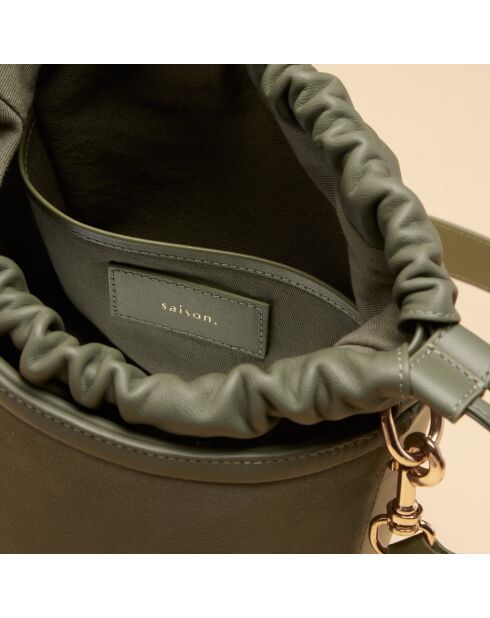 Sac seau Gwen en cuir argile - 21x20,4x9,7 cm