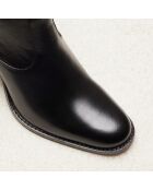 Schwarze Ava-Lederstiefel - Absatz: 7 cm