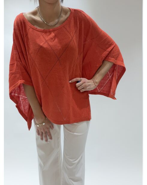 Orangefarbener Iris Pullover