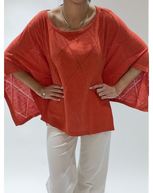 Orangefarbener Iris Pullover