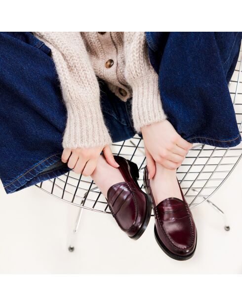 Mocassini Victoire in pelle bordeaux