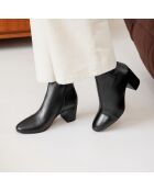 Léna zwarte leren laarzen - Hak: 6,8 cm